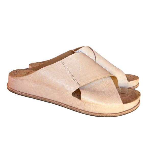 Kork-Ease Pale Beige Tutsi Cross-Band Slides Minimalist Comfort Classic size 11 - Picture 1 of 15